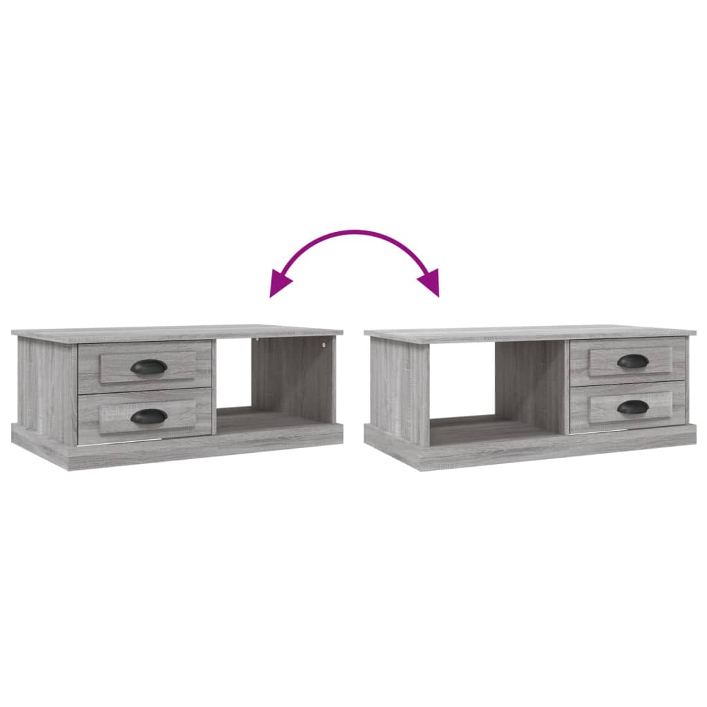 sofabord 90x50x35 cm konstrueret træ grå sonoma-eg