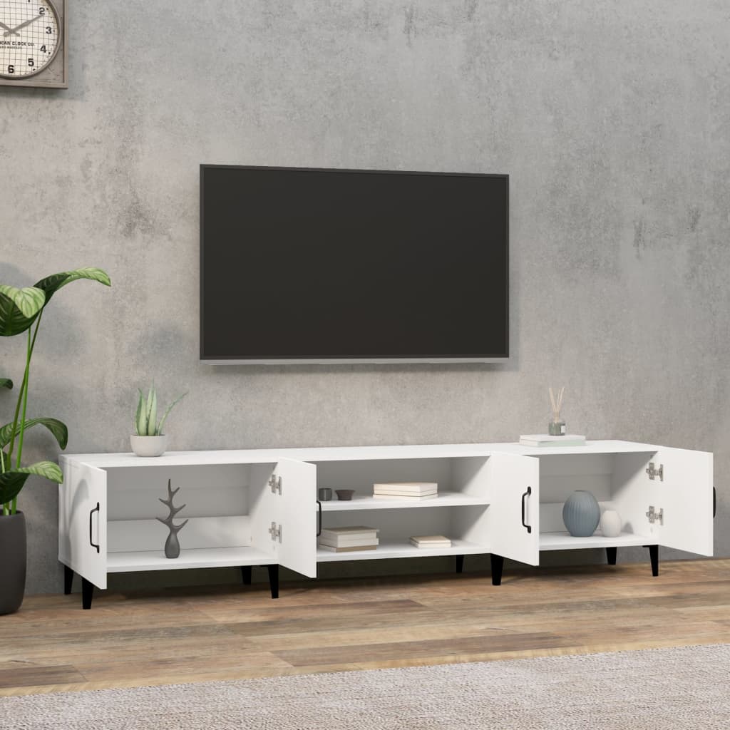 TV-skab hvid 180x31,5x40 cm konstrueret træ
