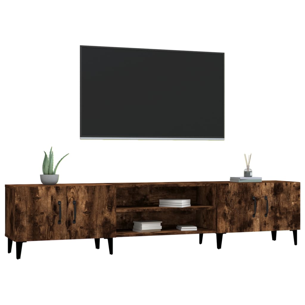 tv-bord 180x31,5x40 cm konstrueret træ røget egetræsfarve
