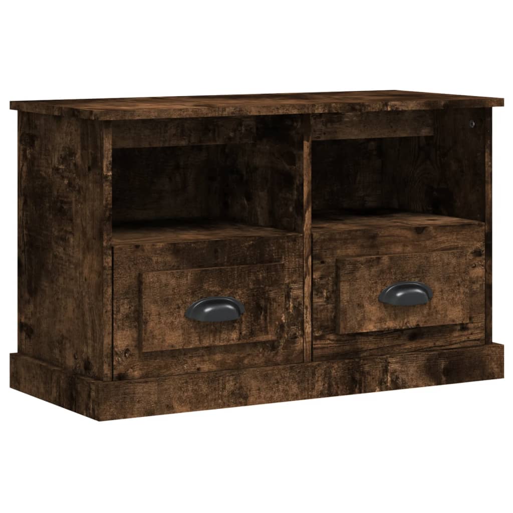 tv-bord 80x35x50 cm konstrueret træ røget egetræsfarve
