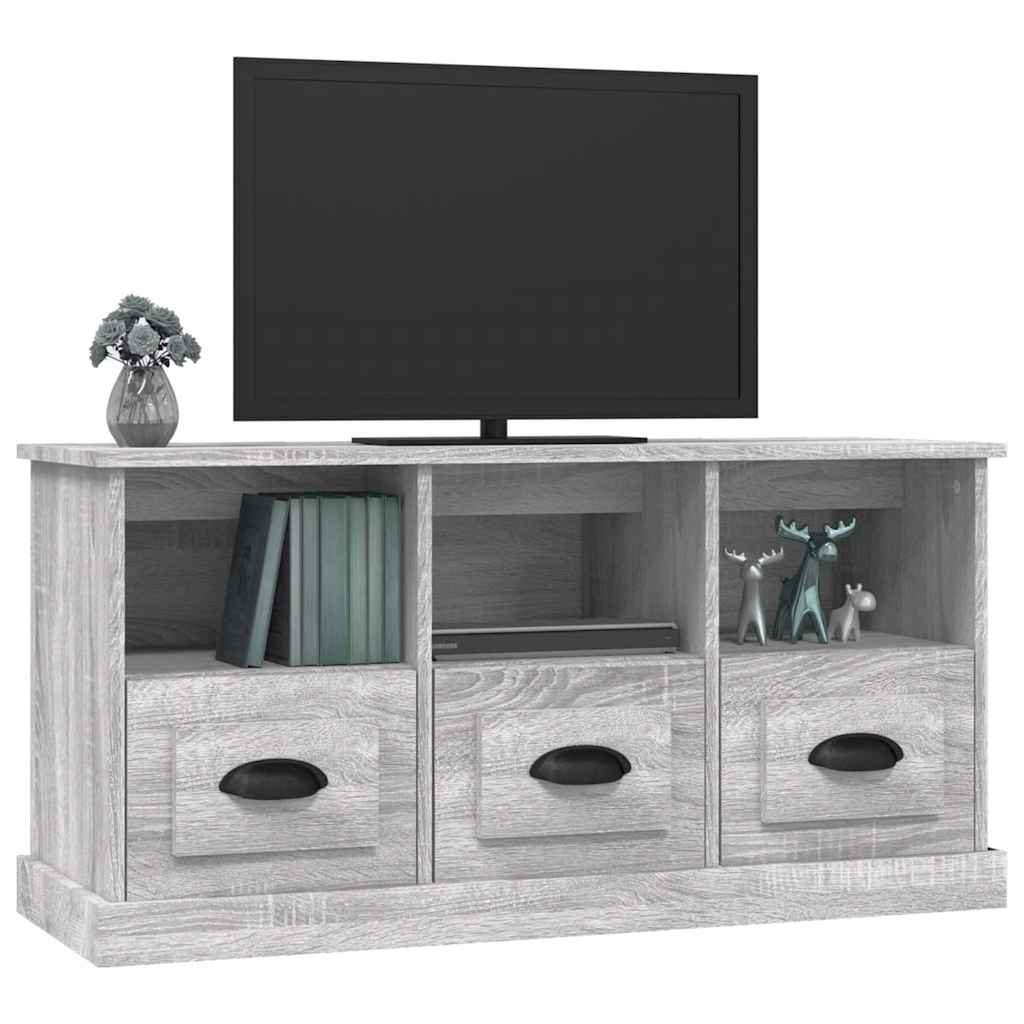 tv-bord 100x35x50 cm konstrueret træ grå sonoma-eg