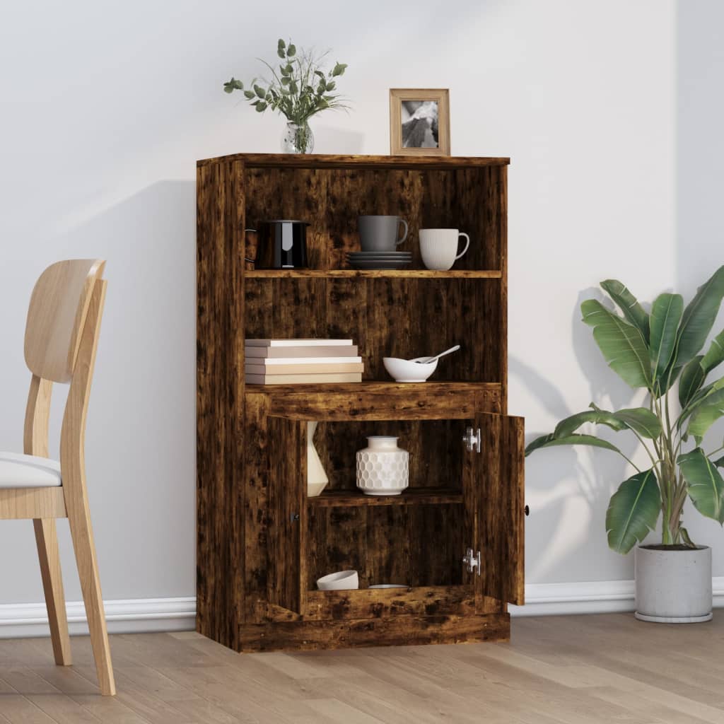 skænk 60x35,5x103,5 cm konstrueret træ røget egetræsfarve