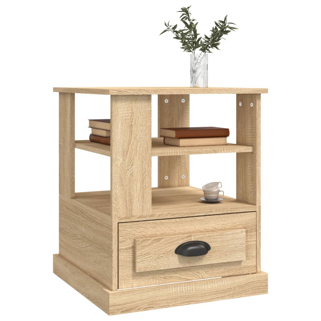 sidebord 50x50x60 cm konstrueret træ sonoma-eg