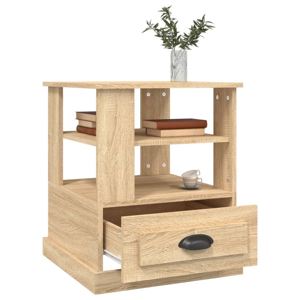 sidebord 50x50x60 cm konstrueret træ sonoma-eg