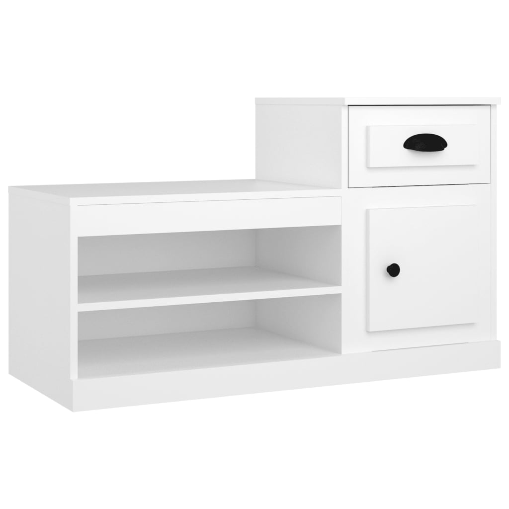 skoskab 100x42x60 cm konstrueret træ hvid