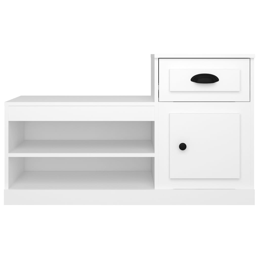 skoskab 100x42x60 cm konstrueret træ hvid