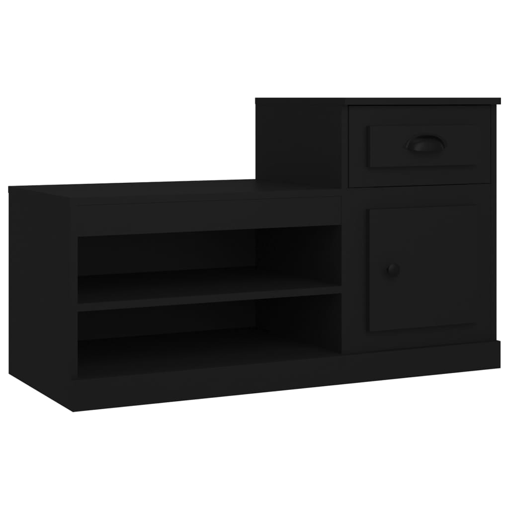 skoreol 100x42x60 cm konstrueret træ sort