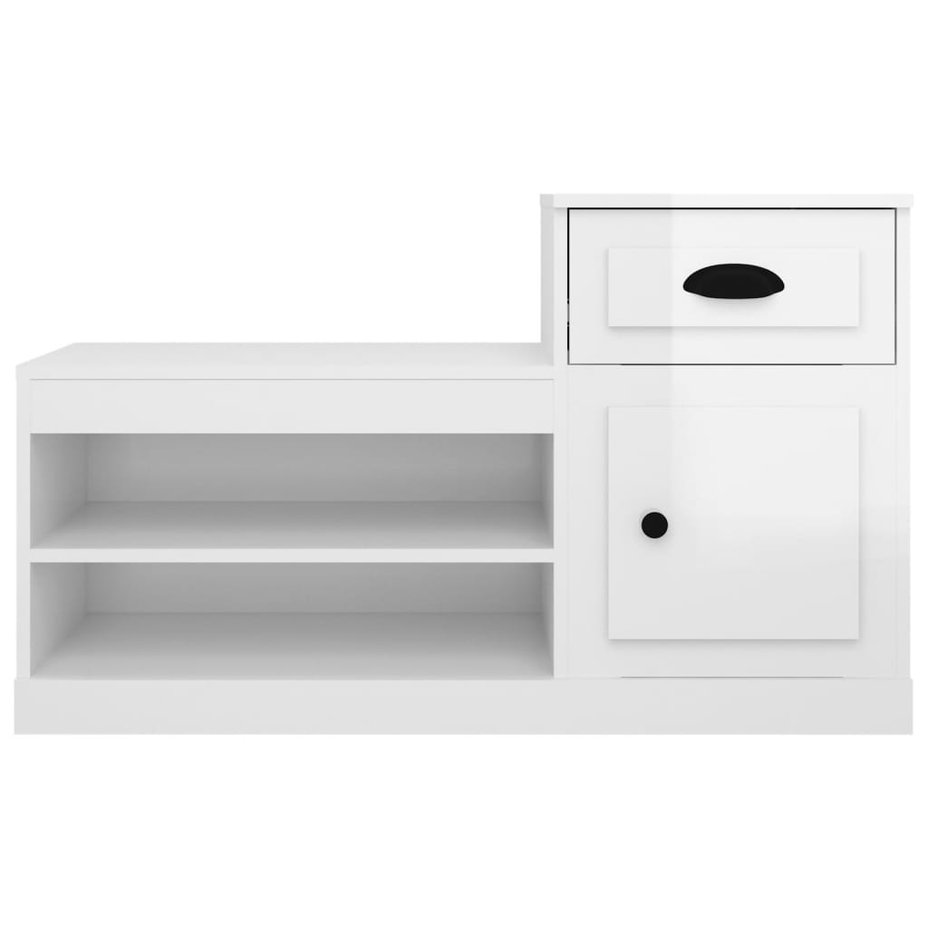 skoreol 100x42x60 cm konstrueret træ hvid højglans