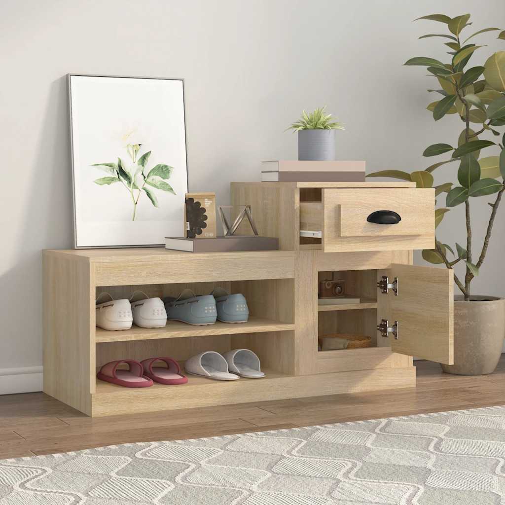 skoreol 100x42x60 cm konstrueret træ sonoma-eg