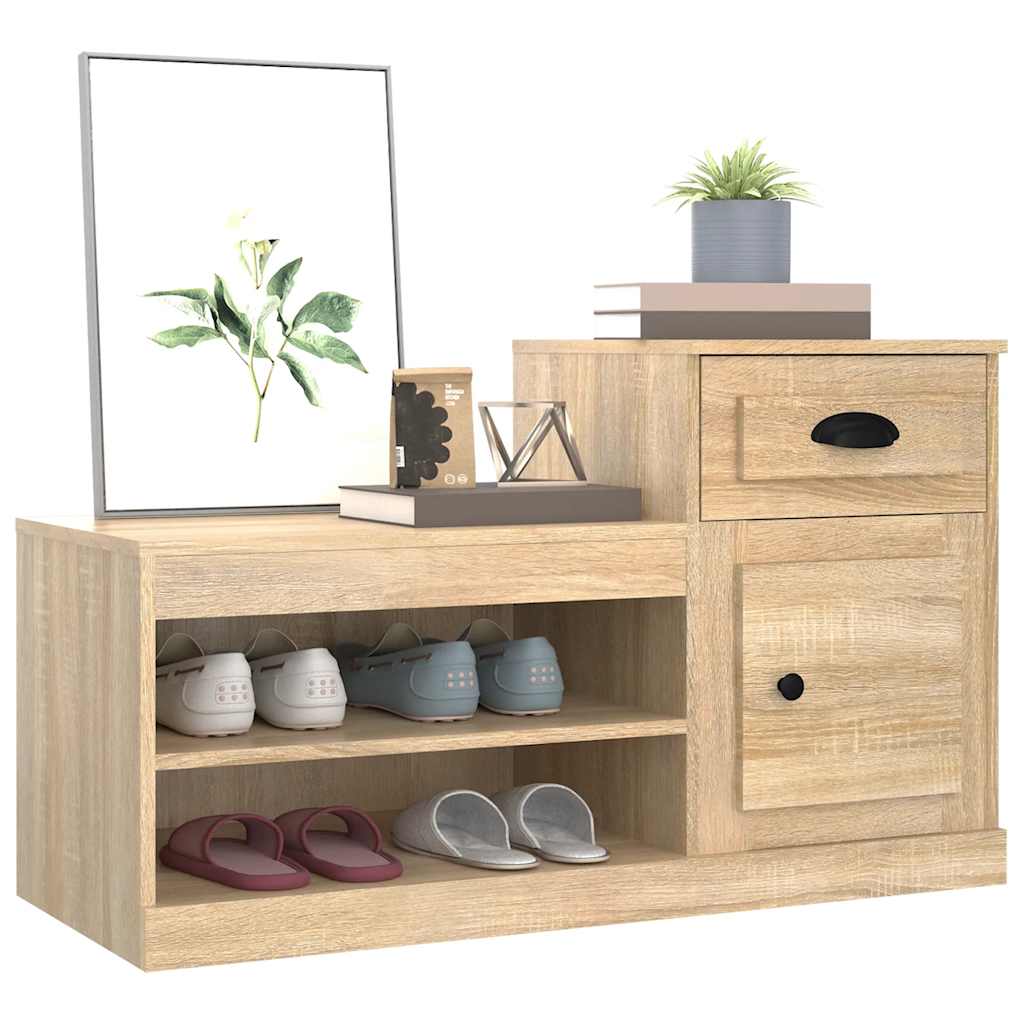 skoreol 100x42x60 cm konstrueret træ sonoma-eg
