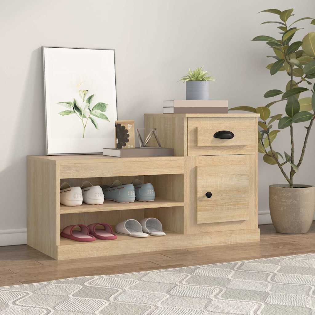 skoreol 100x42x60 cm konstrueret træ sonoma-eg