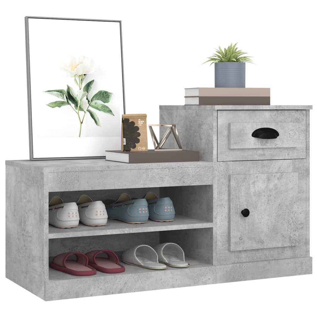 skoreol 100x42x60 cm konstrueret træ betongrå
