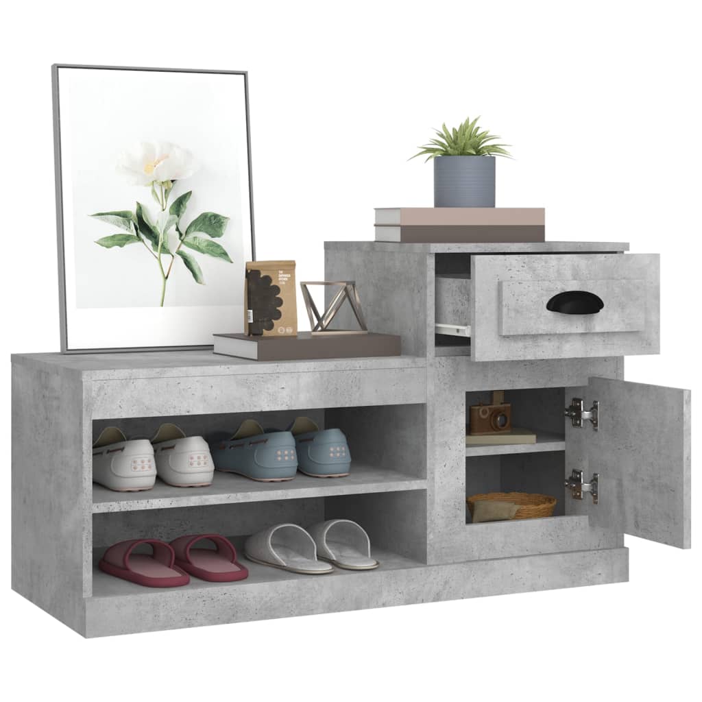 skoreol 100x42x60 cm konstrueret træ betongrå