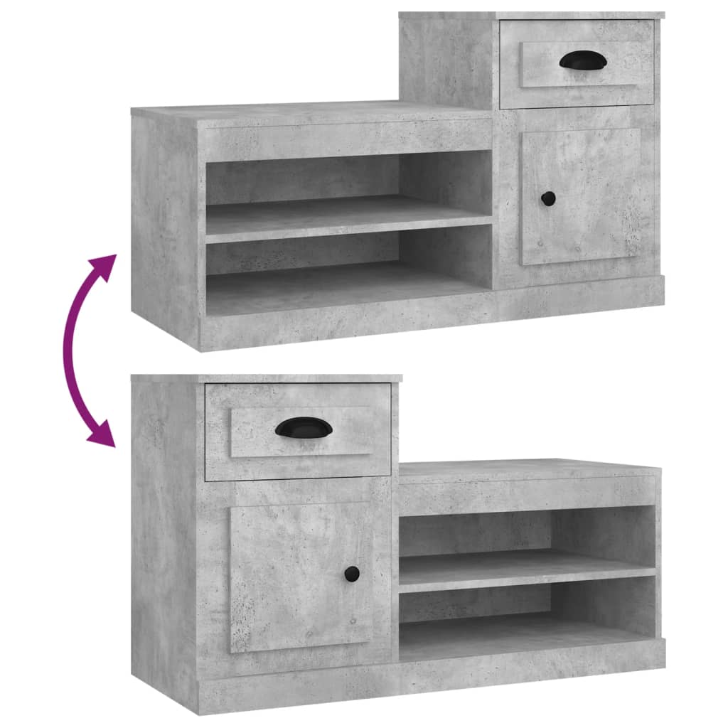 skoreol 100x42x60 cm konstrueret træ betongrå