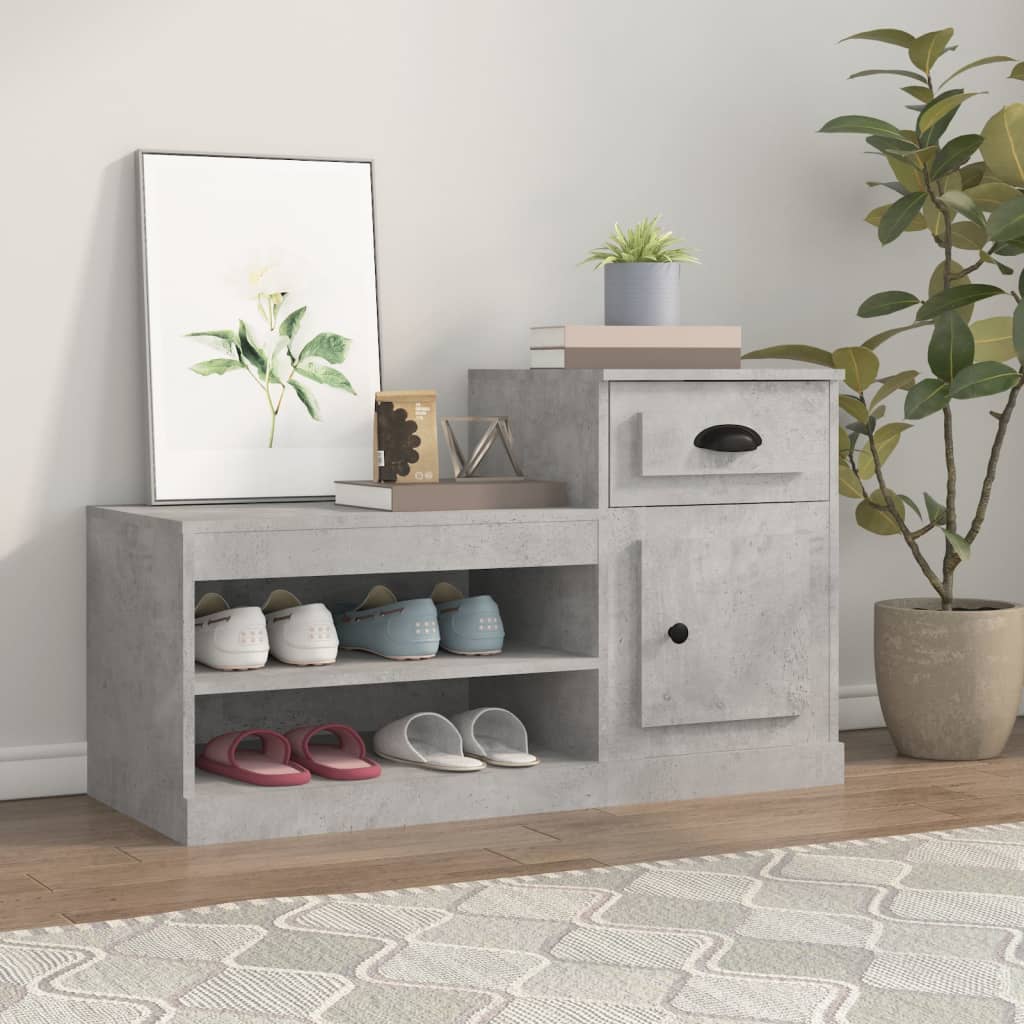 skoreol 100x42x60 cm konstrueret træ betongrå