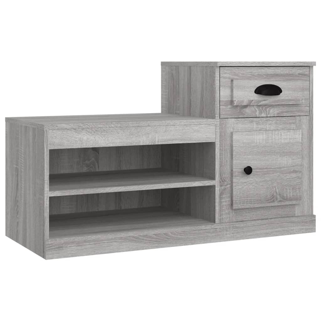 skoskab 100x42x60 cm konstrueret træ grå sonoma-eg