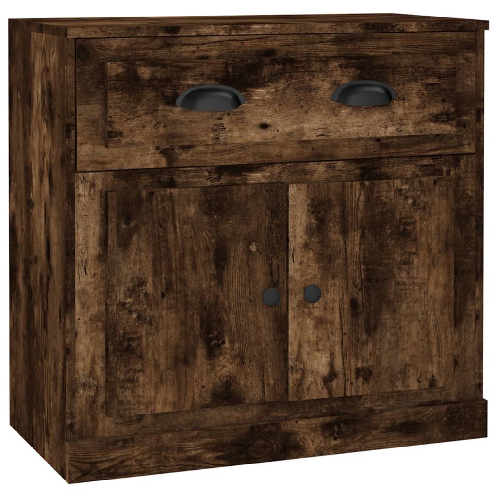 skænk 70x35,5x67,5 cm konstrueret træ røget egetræsfarve