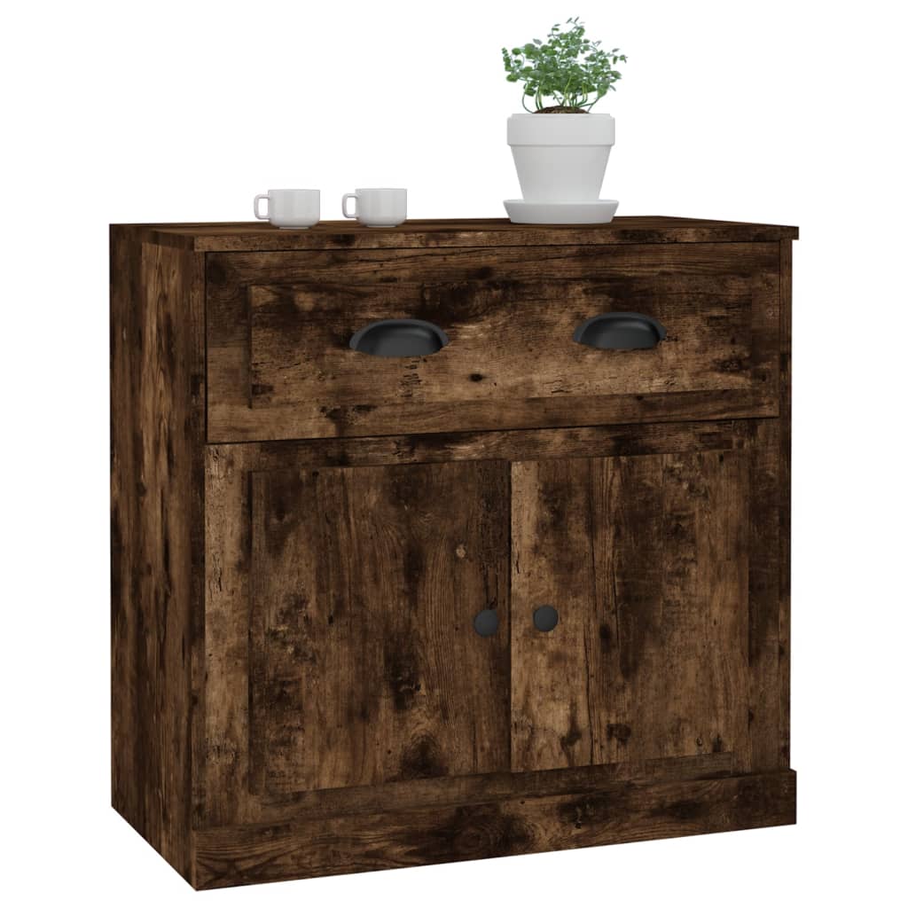 skænk 70x35,5x67,5 cm konstrueret træ røget egetræsfarve