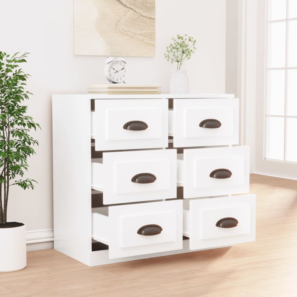 skænk 70x35,5x67,5 cm konstrueret træ hvid