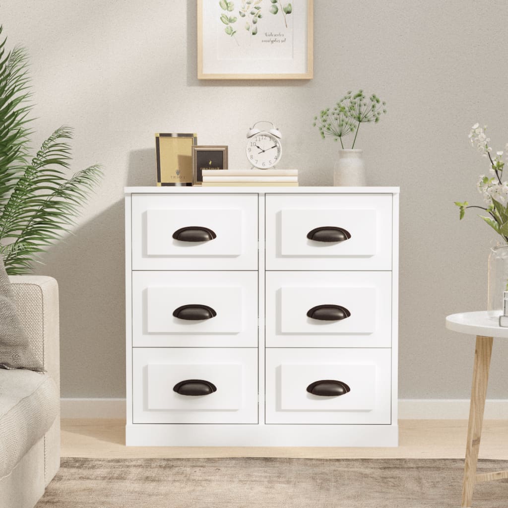 skænk 70x35,5x67,5 cm konstrueret træ hvid