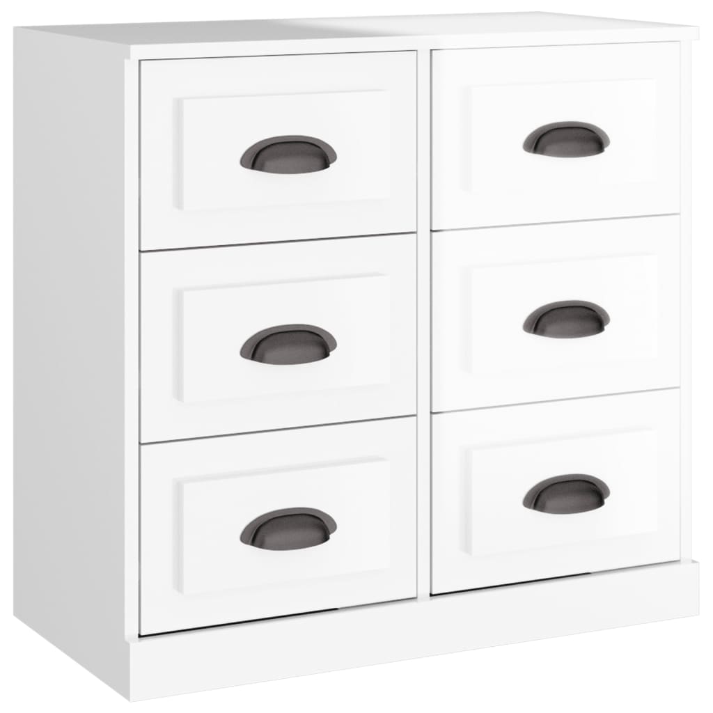 skænk 70x35,5x67,5 cm konstrueret træ hvid højglans