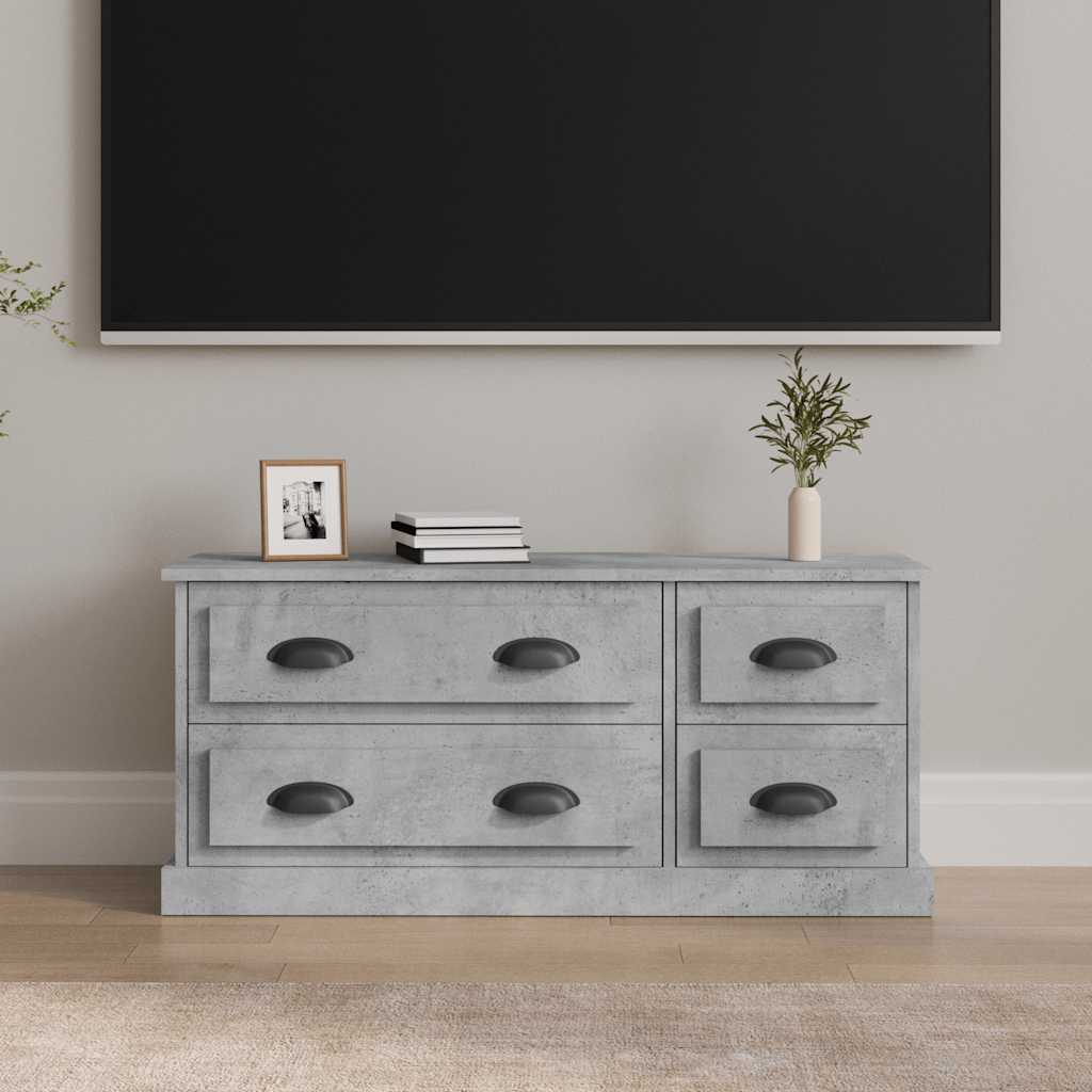 tv-bord 100x35,5x45 cm konstrueret træ betongrå
