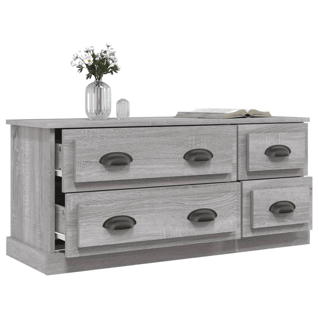 tv-bord 100x35,5x45 cm konstrueret træ grå sonoma-eg