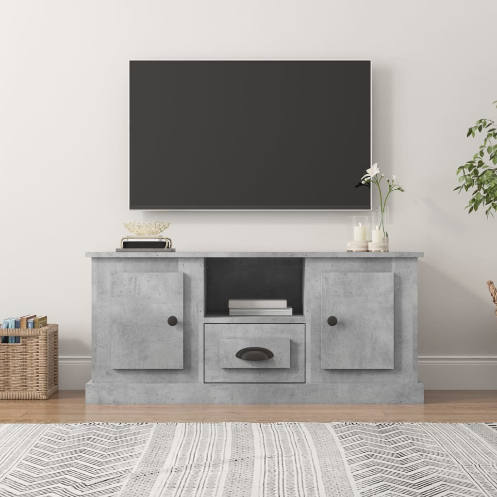 tv-bord 100x35,5x45 cm konstrueret træ betongrå