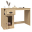 skrivebord m. skuffer 115x50x75 cm konstrueret træ sonoma-eg