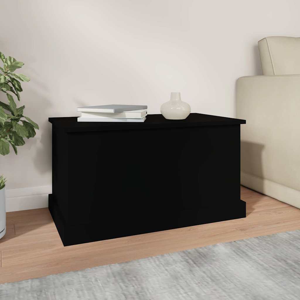 opbevaringskasse 70x40x38 cm konstrueret træ sort