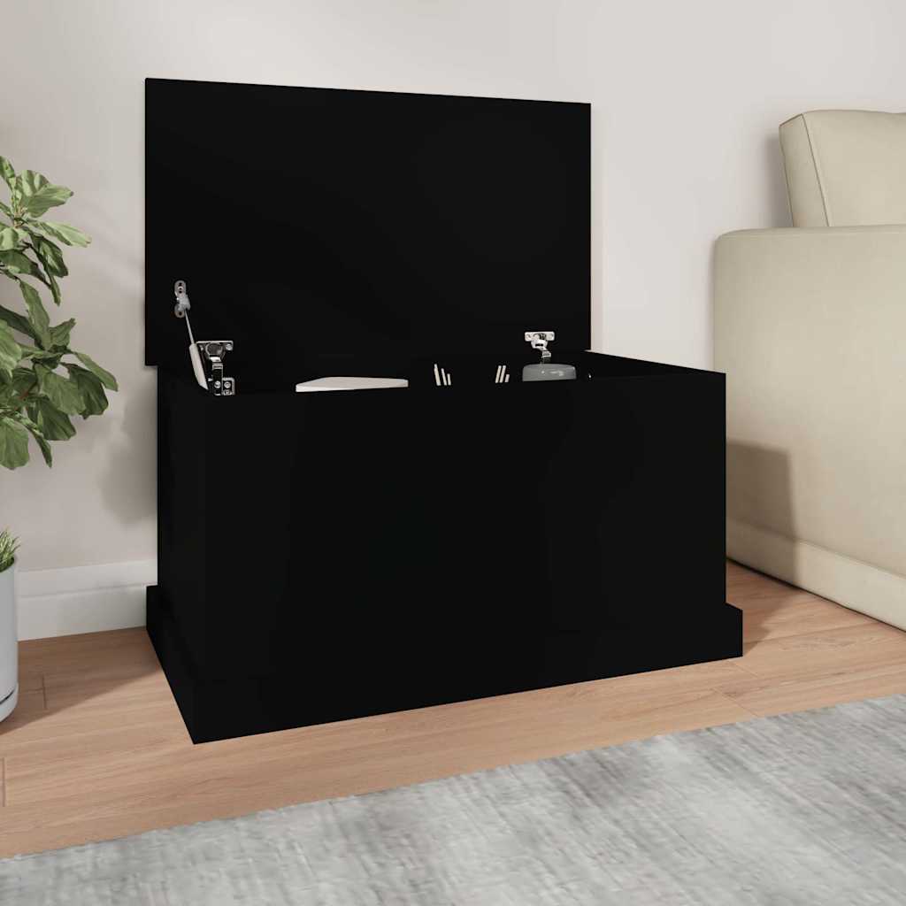 opbevaringskasse 70x40x38 cm konstrueret træ sort