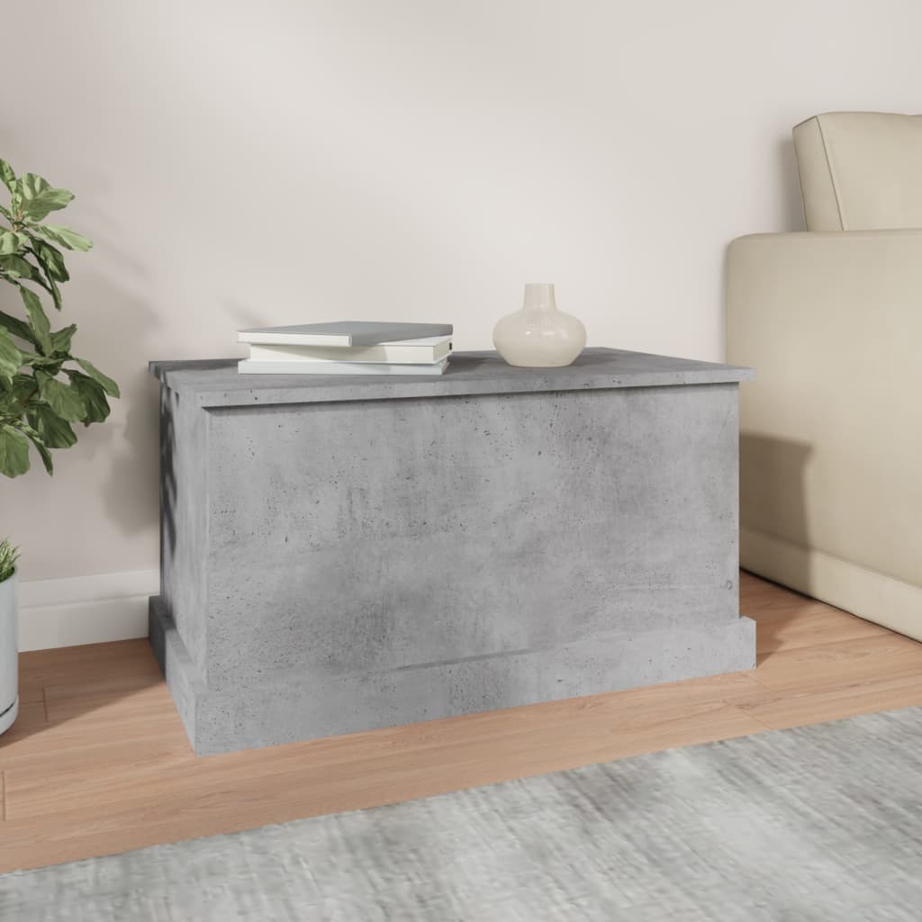 opbevaringskasse 70x40x38 cm konstrueret træ betongrå