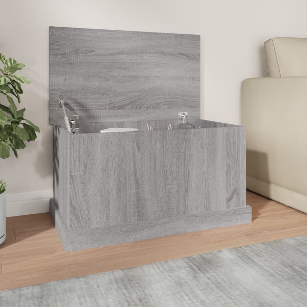 opbevaringskasse 70x40x38 cm konstrueret træ grå sonoma-eg