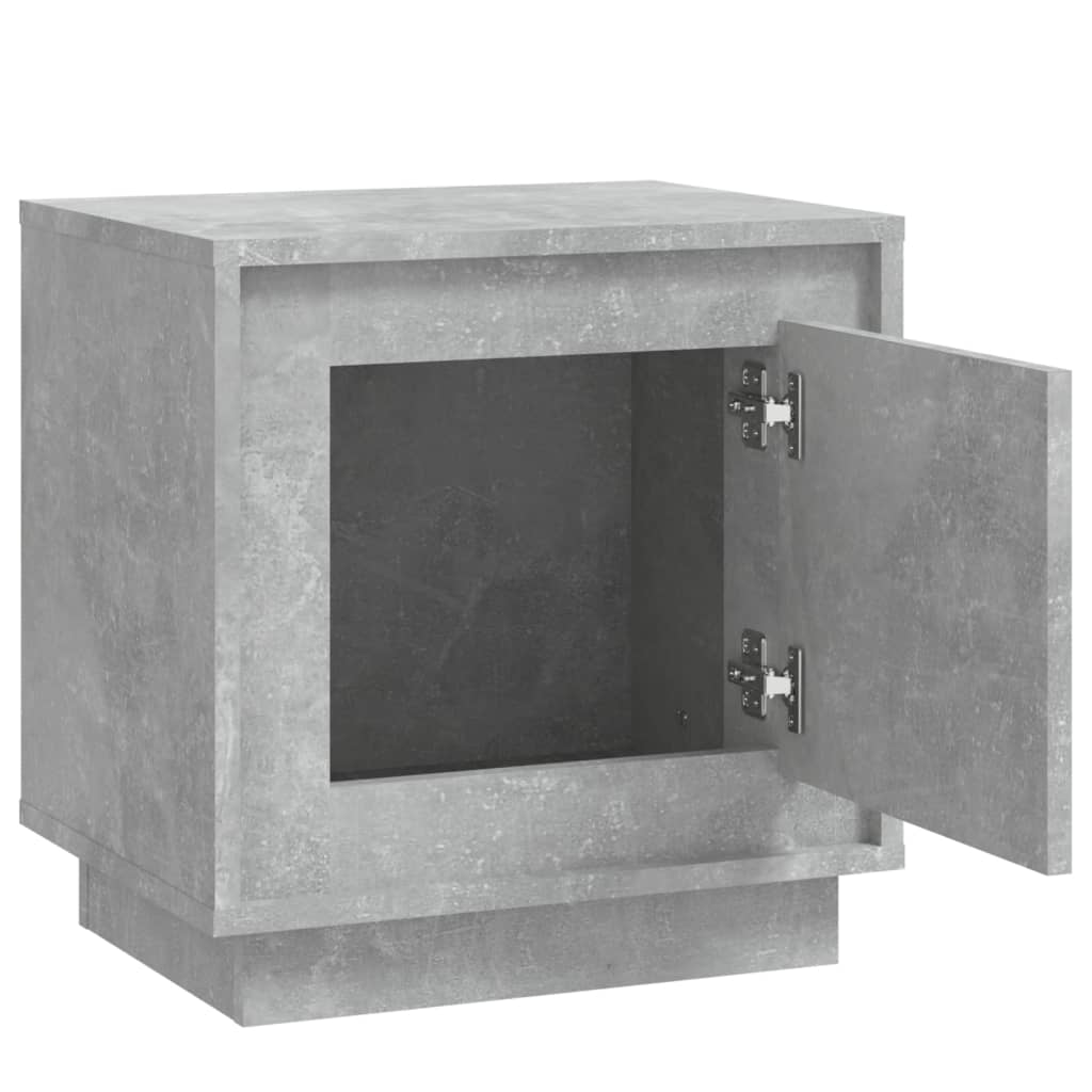 sengebord 44x35x45 cm konstrueret træ betongrå