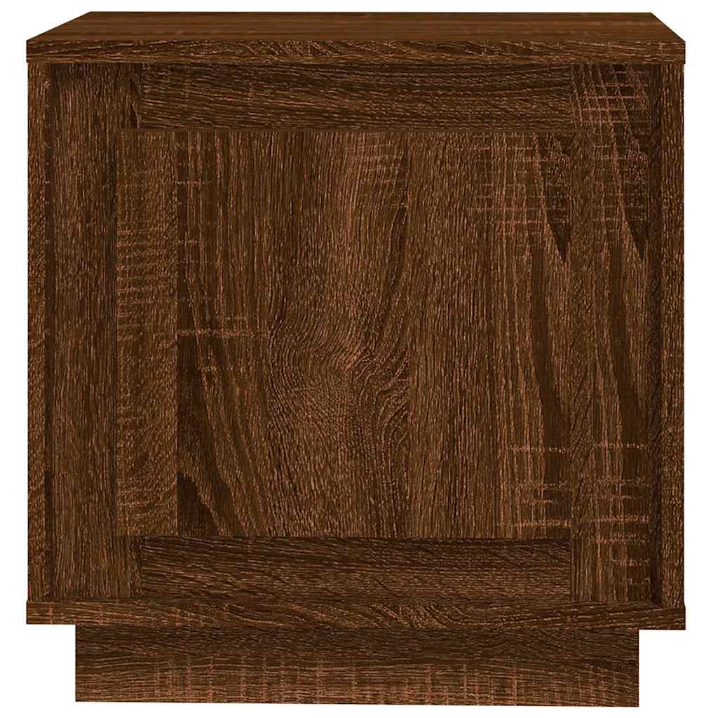 sengeborde 2 stk. 44x35x45 cm konstrueret træ brun egetræsfarve