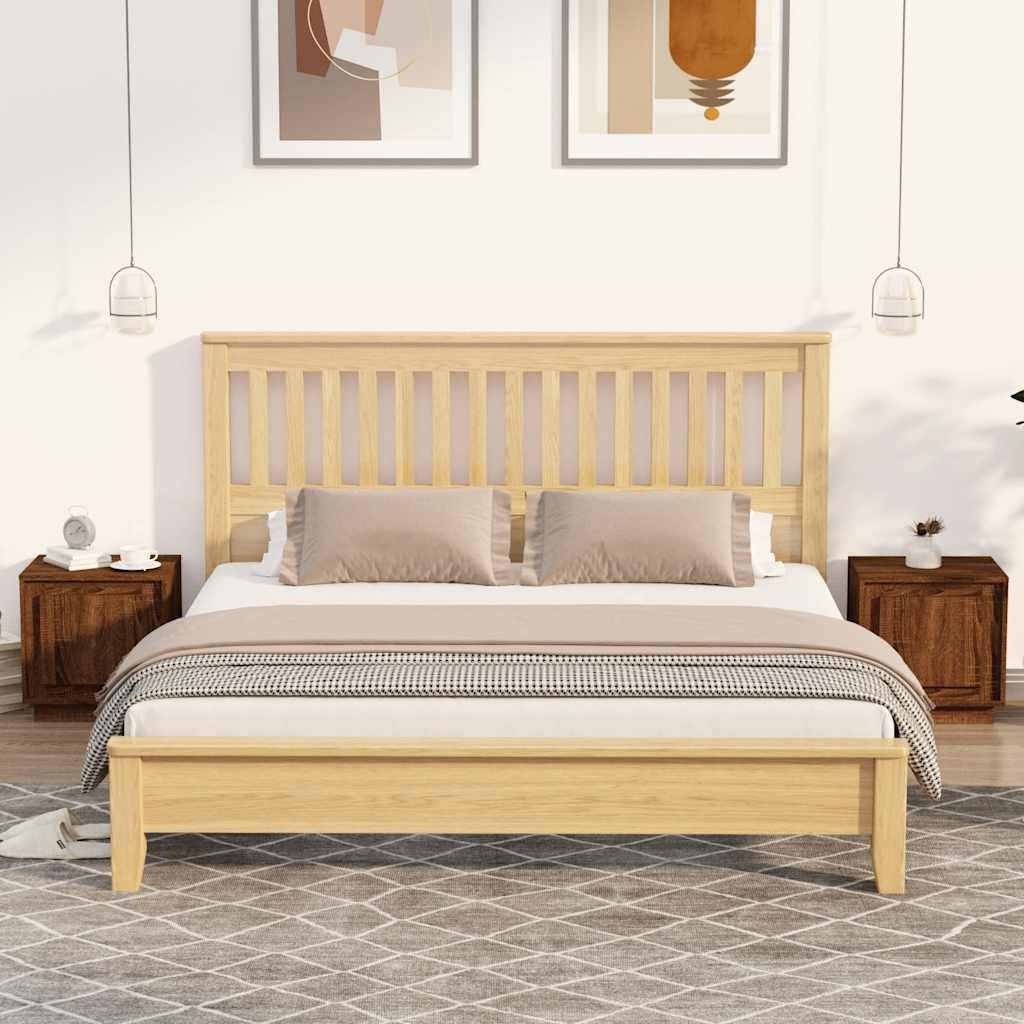 sengeborde 2 stk. 44x35x45 cm konstrueret træ brun egetræsfarve