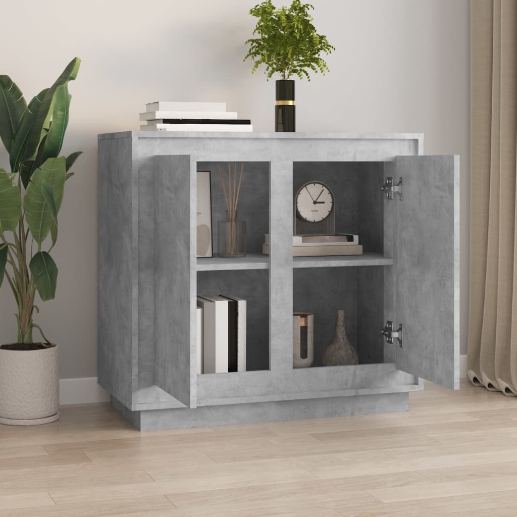 skænk 80x34x75 cm konstrueret træ betongrå
