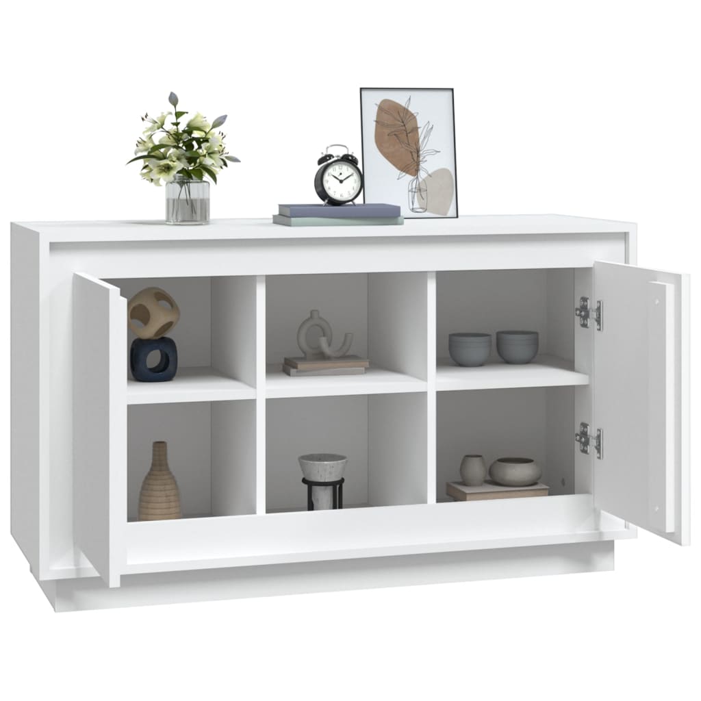 skænk 102x35x60 cm konstrueret træ hvid