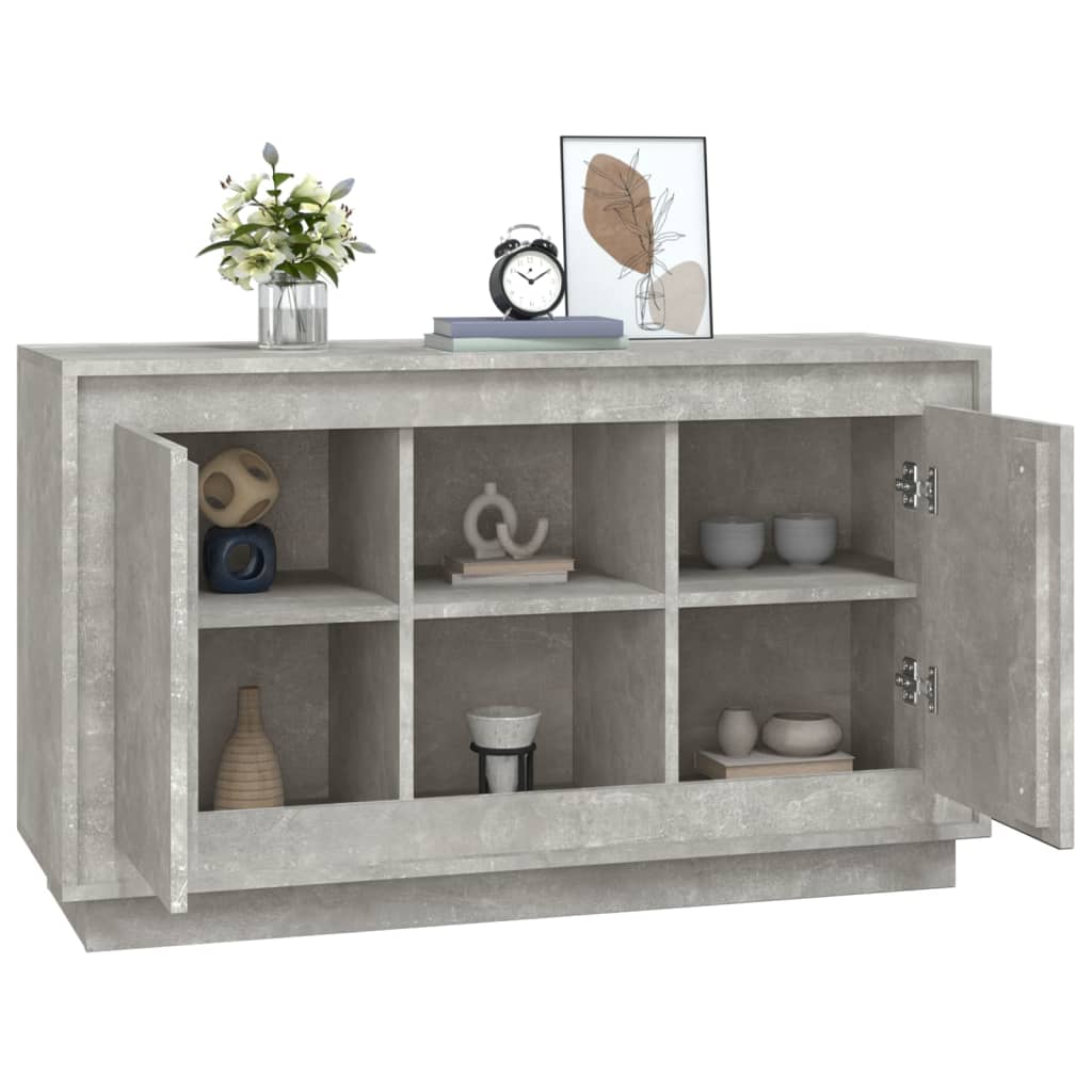 skænk 102x35x60 cm konstrueret træ betongrå