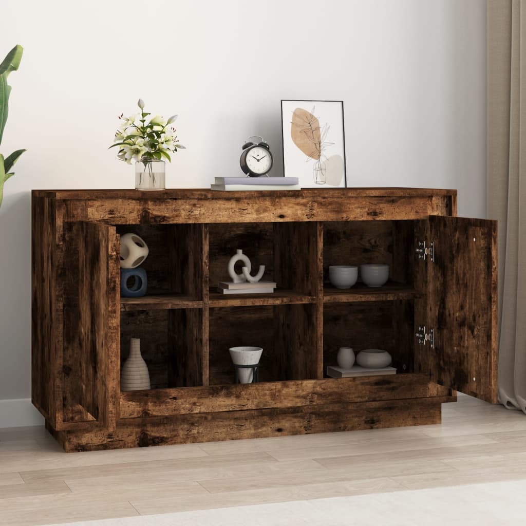 skænk 102x35x60 cm konstrueret træ røget egetræsfarve