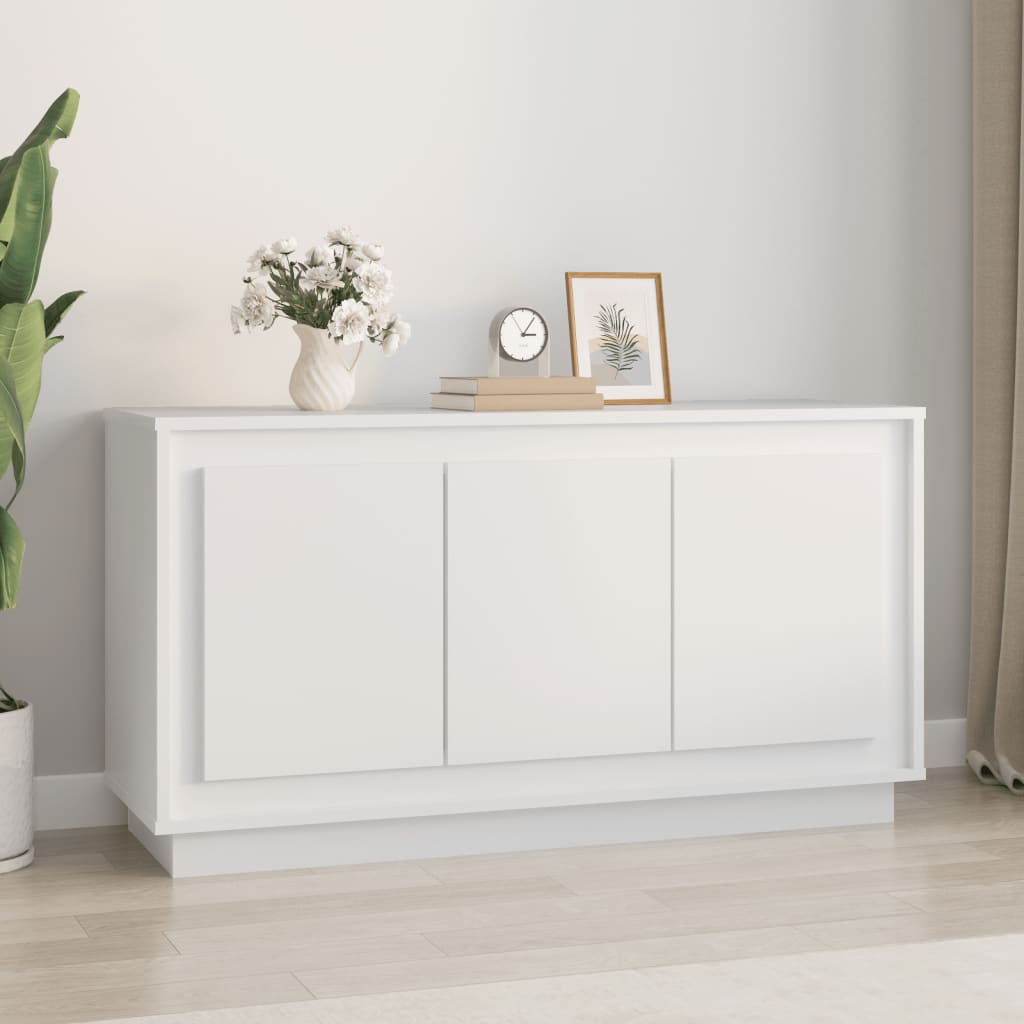 skænk 102x35x55 cm konstrueret træ hvid