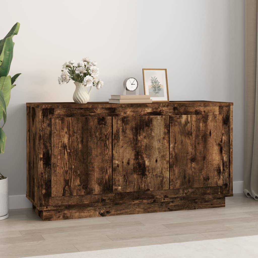skænk 102x35x55 cm konstrueret træ røget egetræsfarve