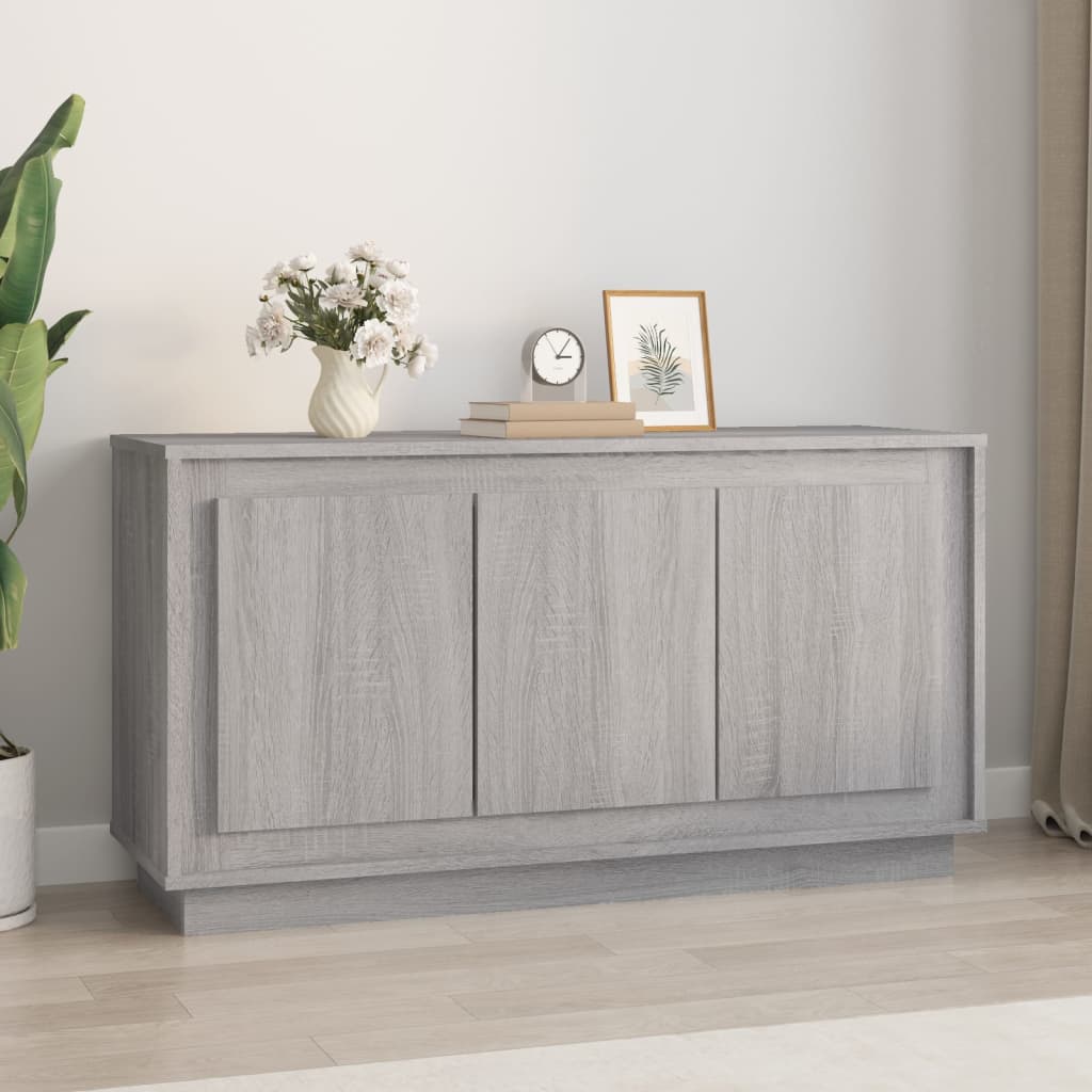 skænk 102x35x55 cm konstrueret træ grå sonoma-eg