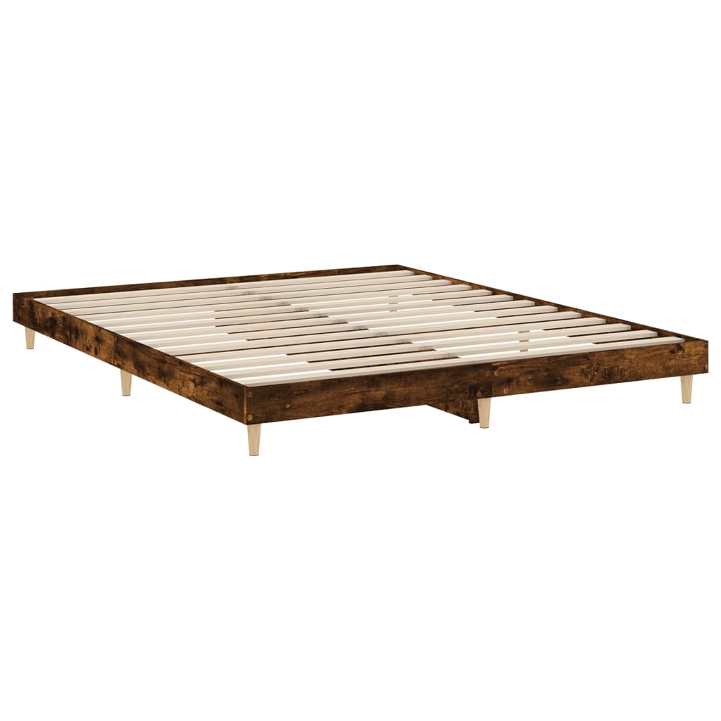 sengeramme uden madras 200x200 cm konstrueret træ røget eg