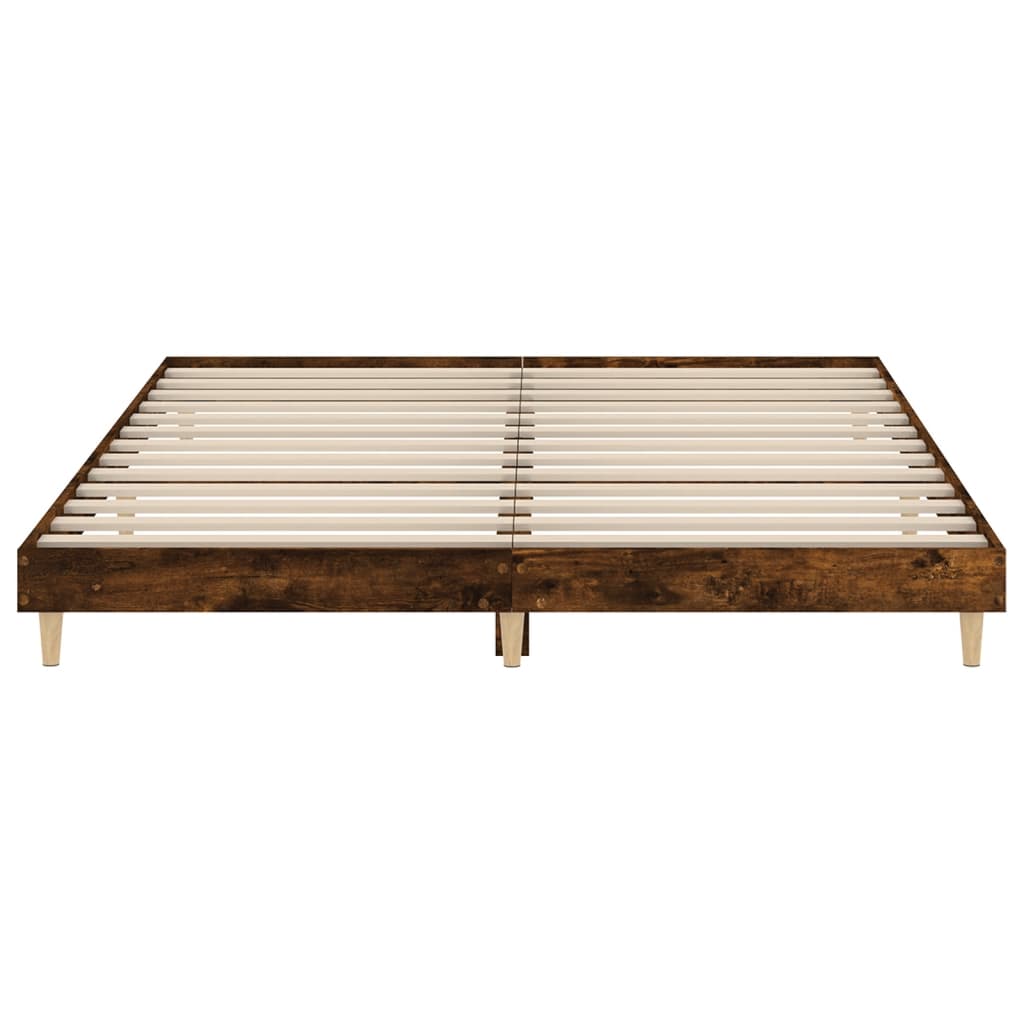 sengeramme uden madras 200x200 cm konstrueret træ røget eg