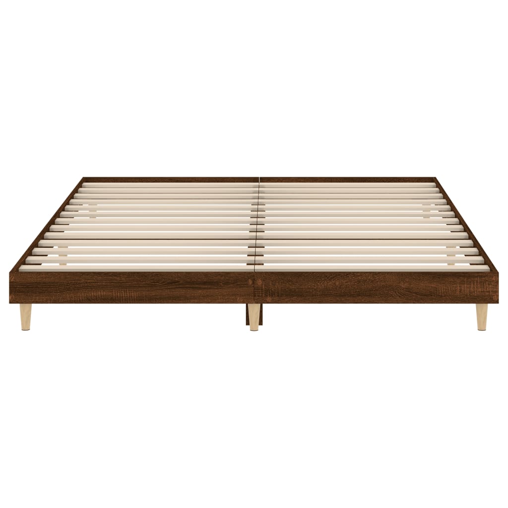 sengeramme uden madras 200x200 cm konstrueret træ brun eg