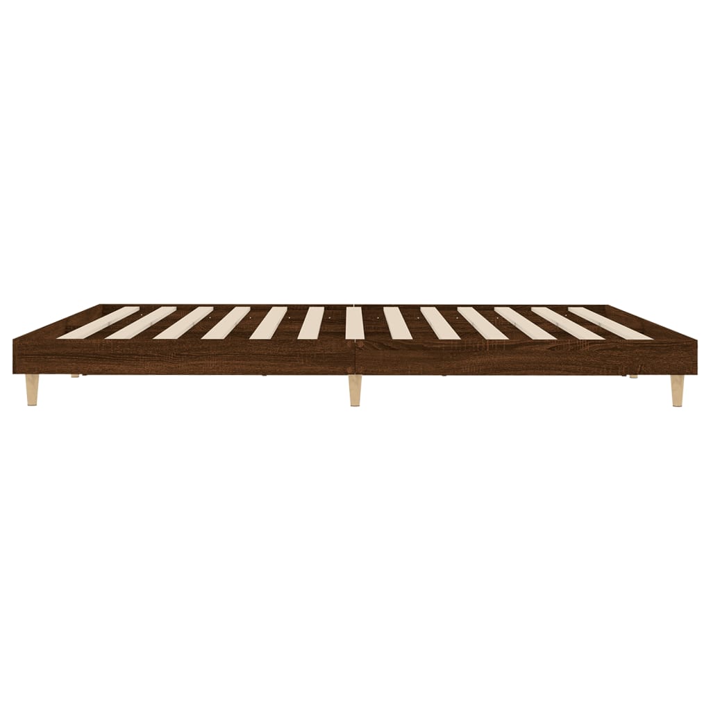 sengeramme uden madras 200x200 cm konstrueret træ brun eg