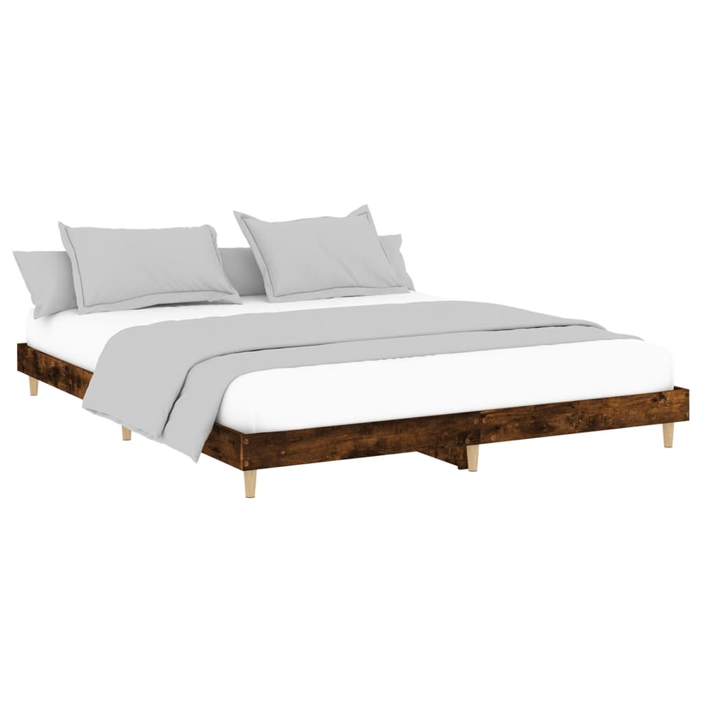sengeramme 150x200 cm uden madras konstrueret træ røget eg