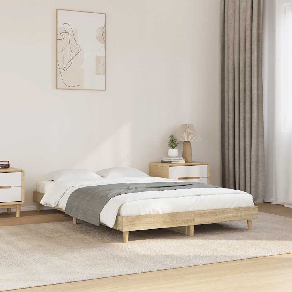 sengeramme 120x200 cm uden madras konstrueret træ sonoma-eg