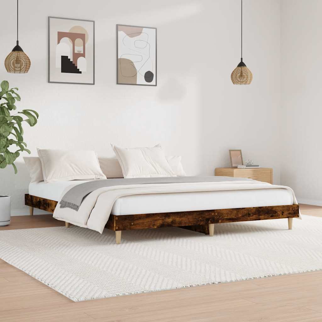 sengeramme 120x200 cm uden madras konstrueret træ røget eg